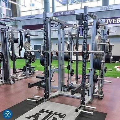 Texas A&M | Rogers Athletics | Mega Dual Rack w/ Lat Pulldown Low Row & Adj Cable Tower + Bench